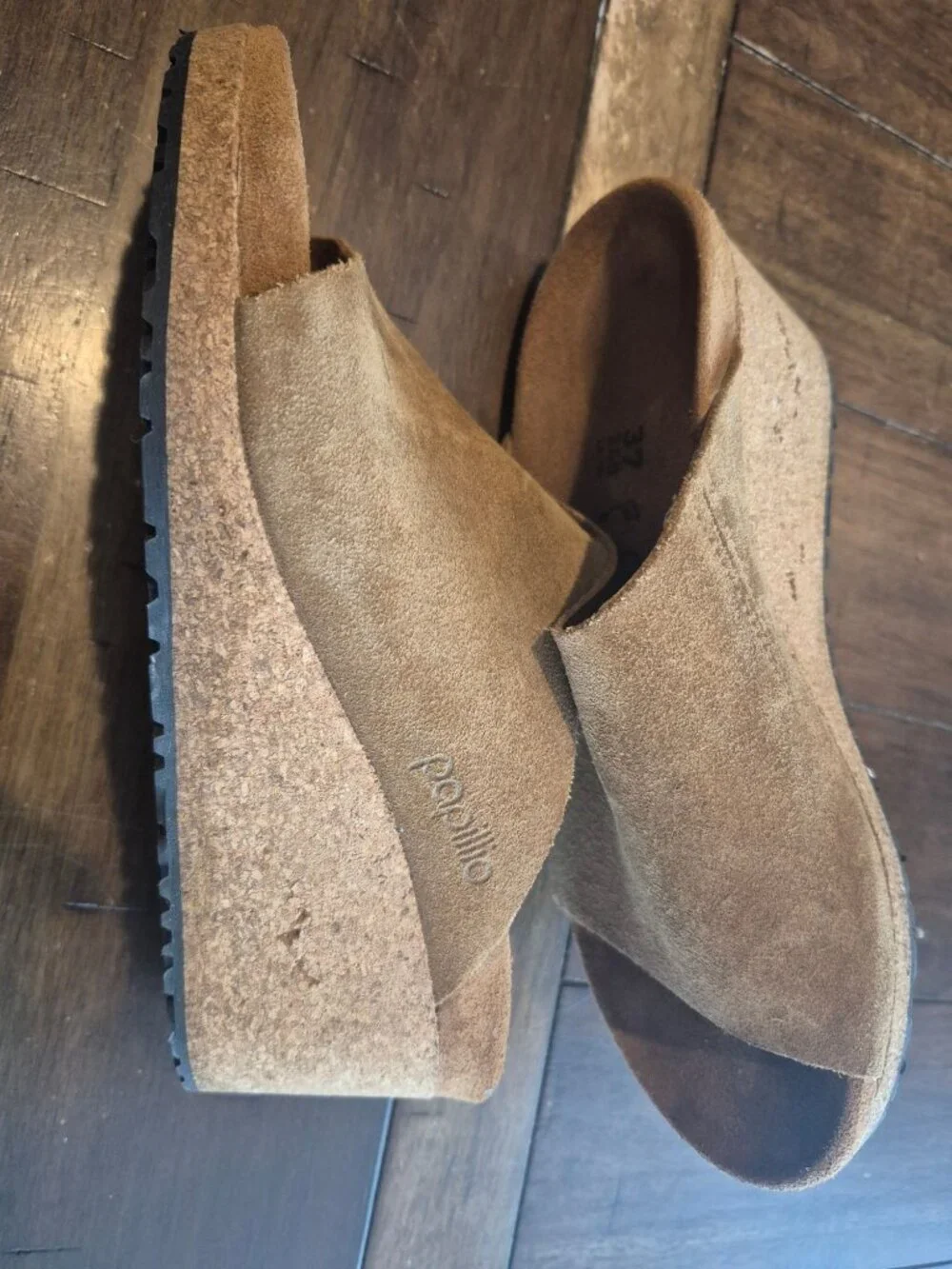 Papillio Brown Suede Open-Toe Wedge Sandals Size 37 EU, 6-6.5 US - Picture 2 of 5